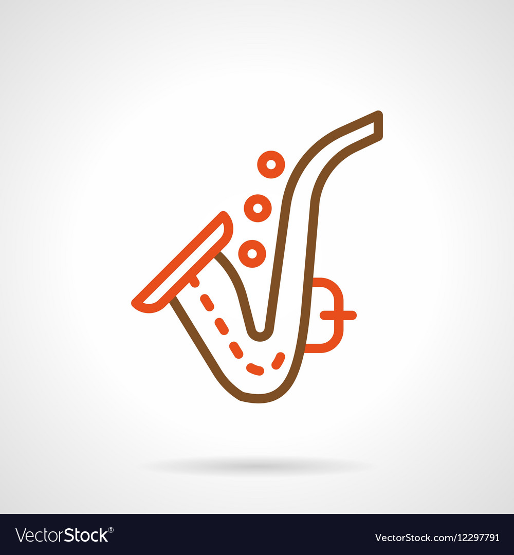 Saxophone simple color line icon