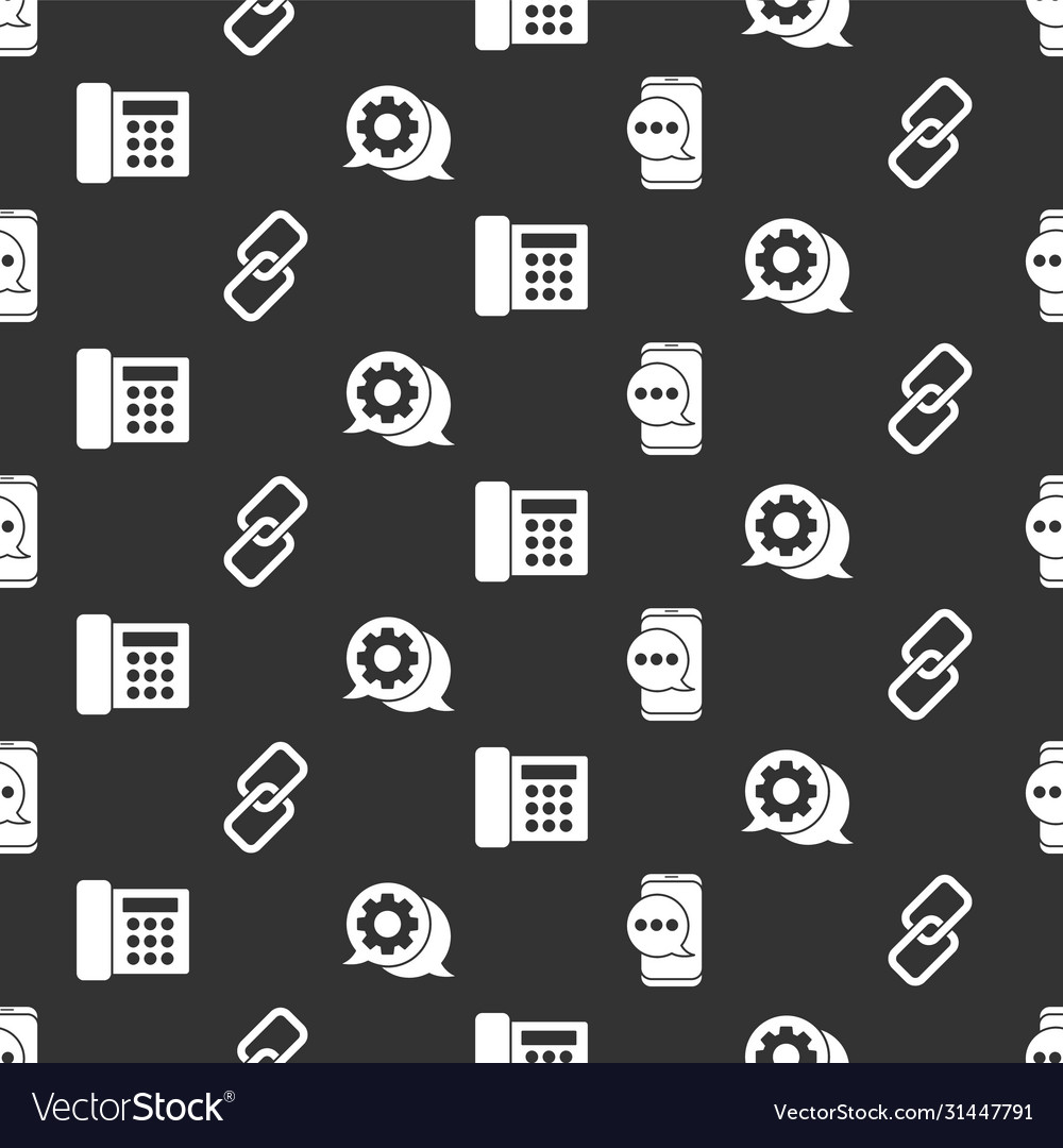 Set chat messages notification on phone chain vector image Set chat messages notification on phone chain