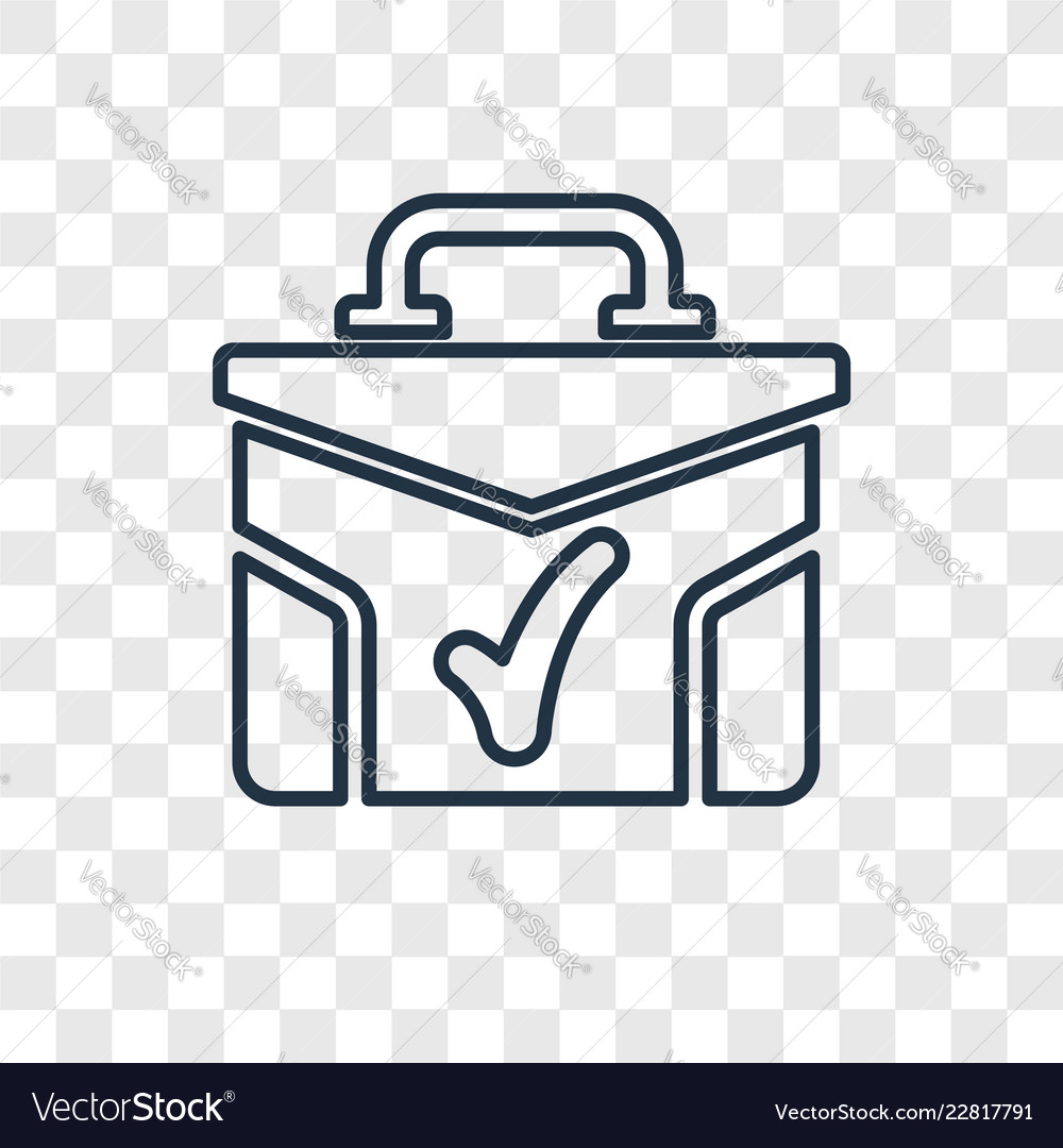 Suitcase with check concept linear icon isolated vector image Suitcase with check concept linear icon isolated
