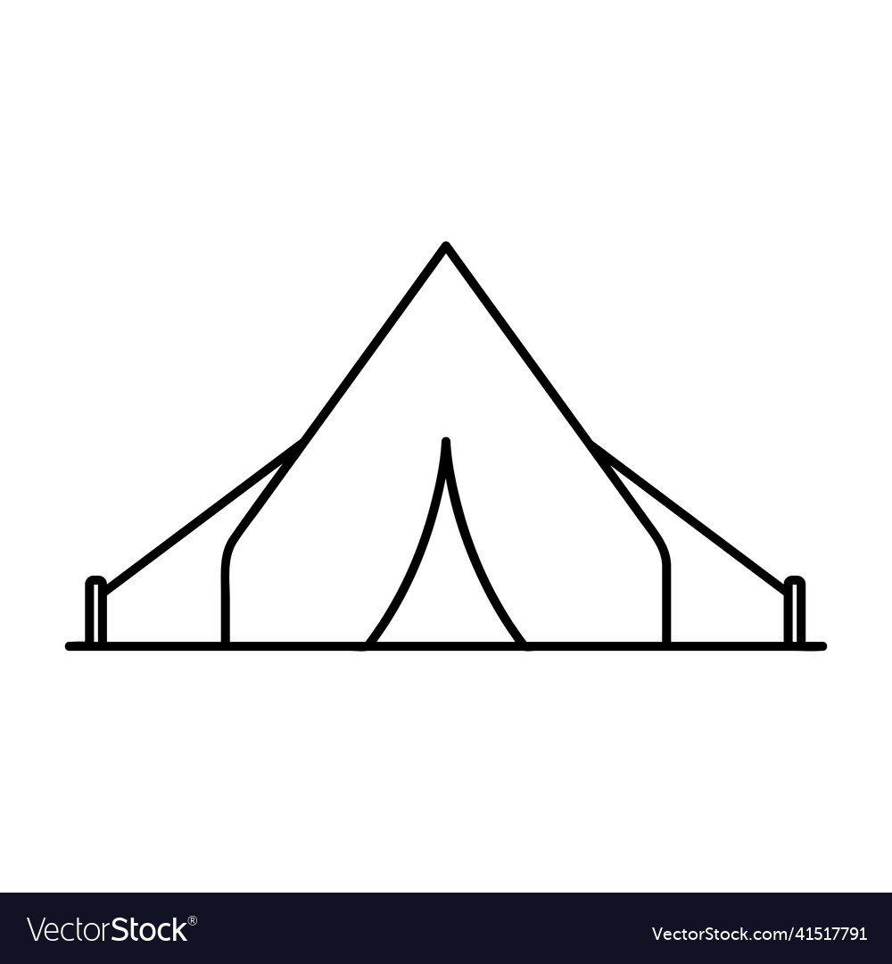 Tent thin line icon camping equipment isolated Vector Image