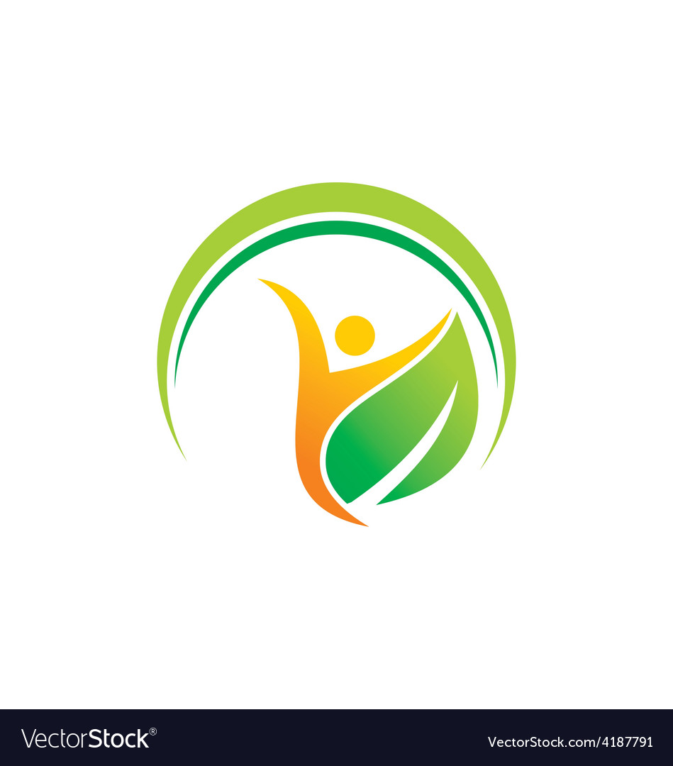 Vegetarian people spa logo Royalty Free Vector Image