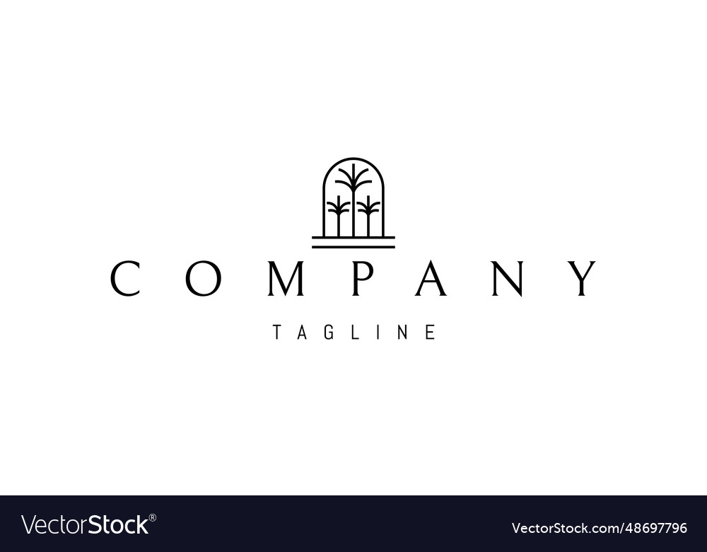 A logo with an abstract image of arched Royalty Free Vector