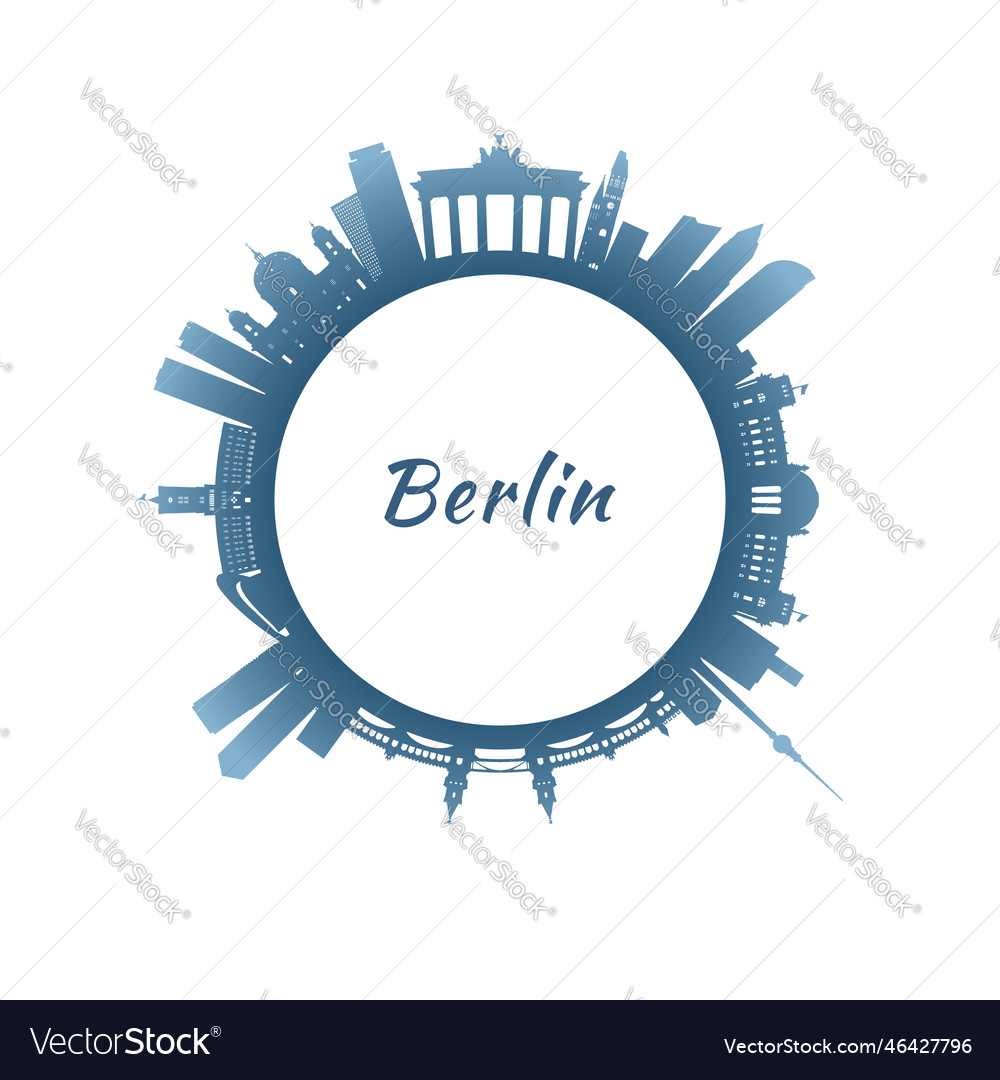 Berlin skyline with colorful buildings circular