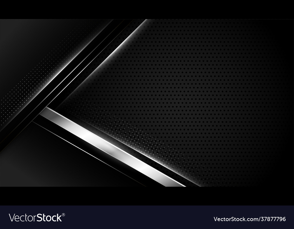 Black background with silver geometric shapes Vector Image