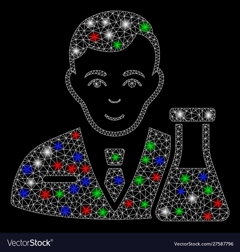 Helles Netz 2d Chemie Mann mit Lichtflecken