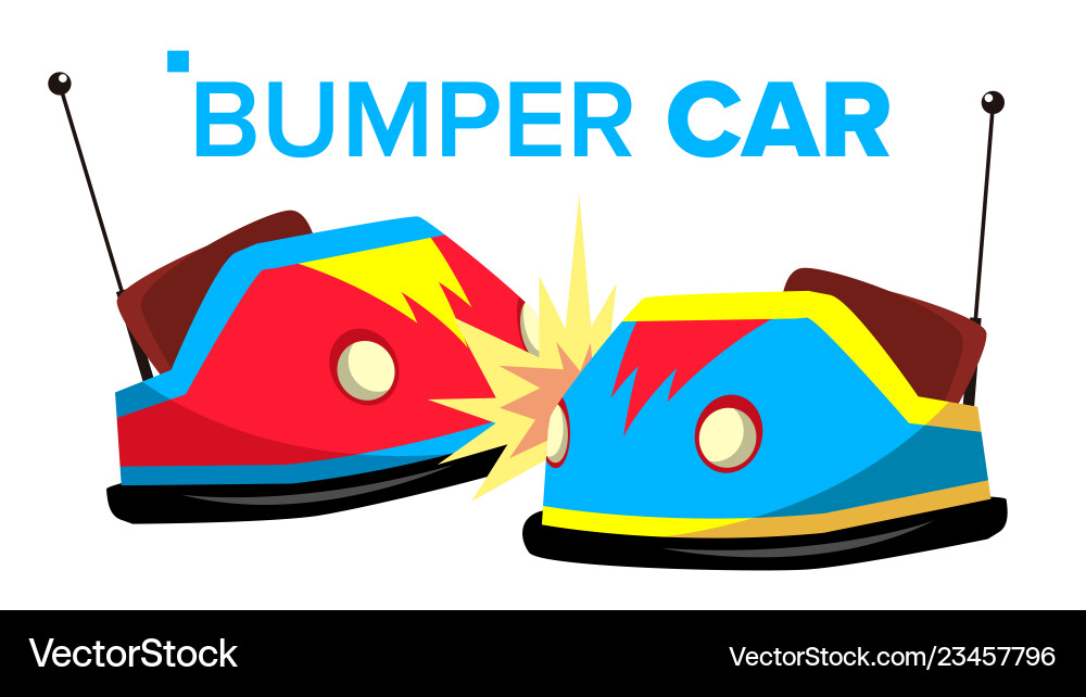Bumper car attraction hotroad amusement Royalty Free Vector