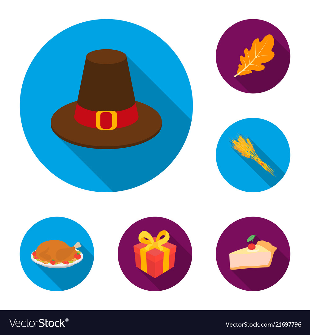 Kanada Thanksgiving Tag flache Icons im Set