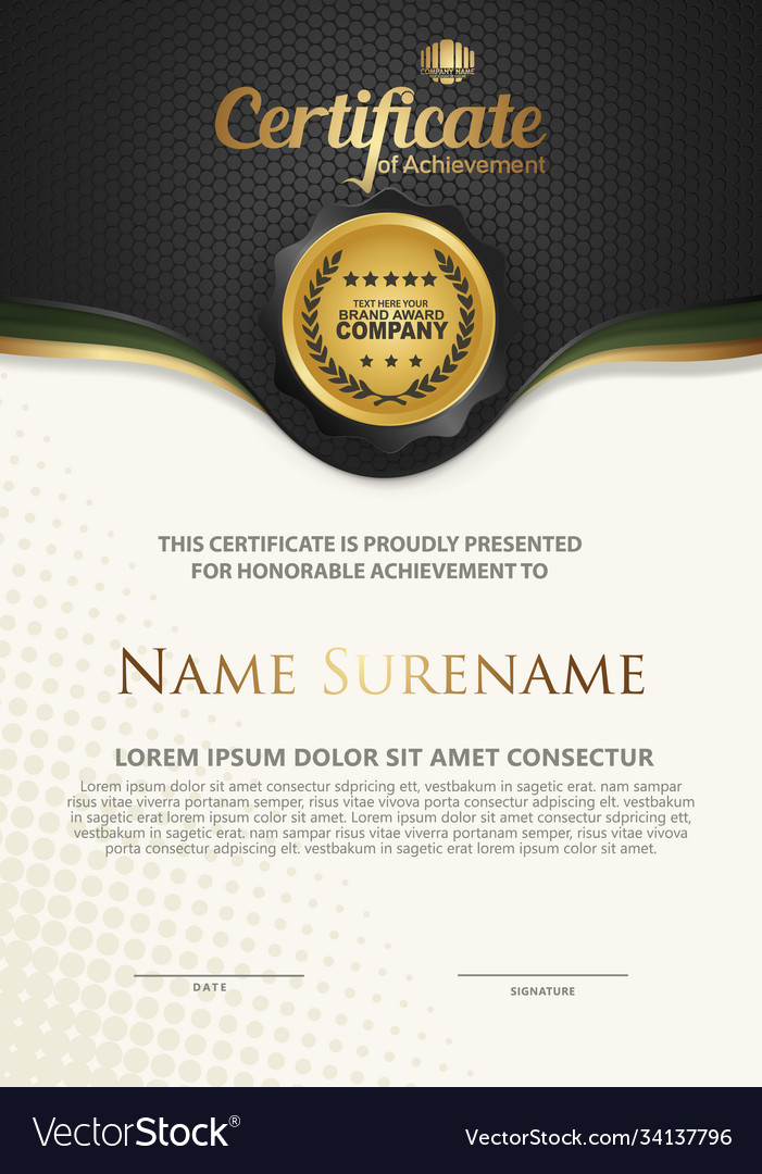 Certificate template with luxury and elegant Vector Image