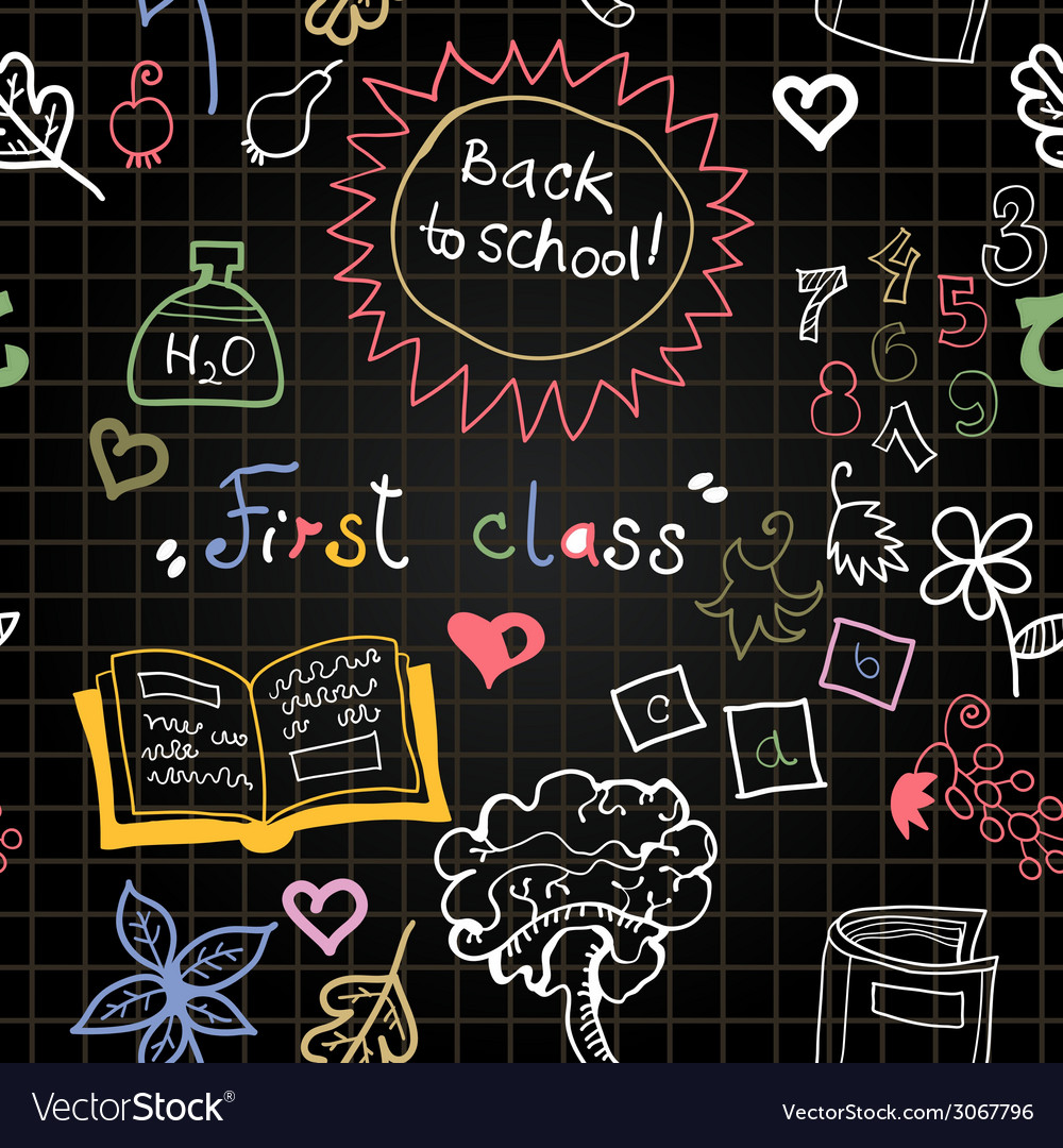 Chalkboard school seamless pattern