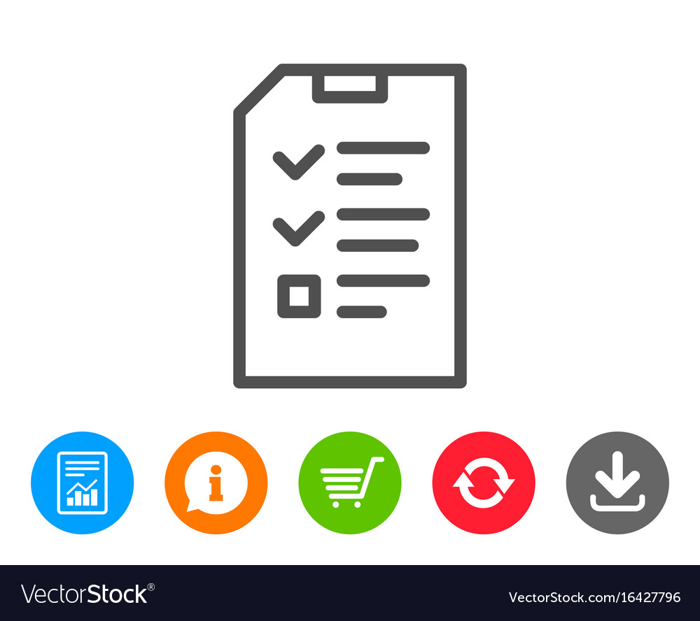 Checklist document line icon file sign