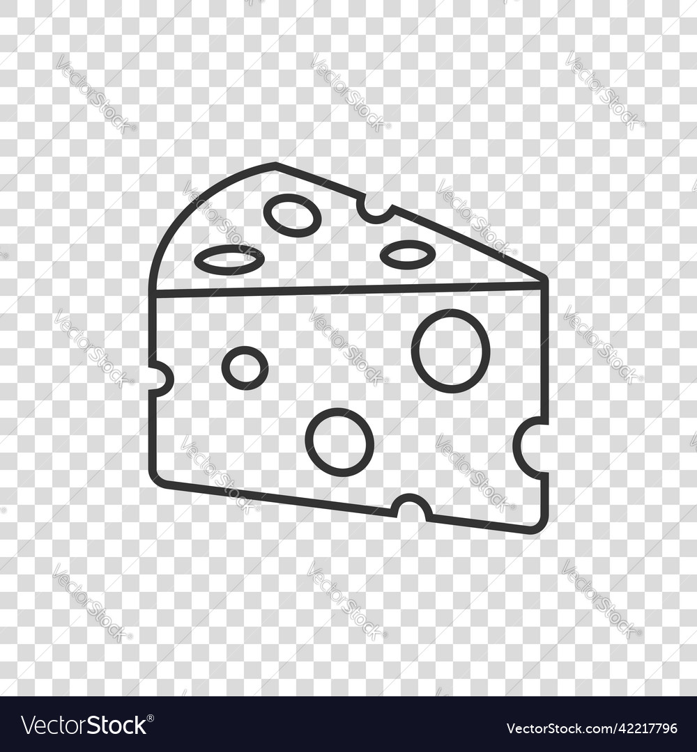 Cheese slice icon in flat style milk food
