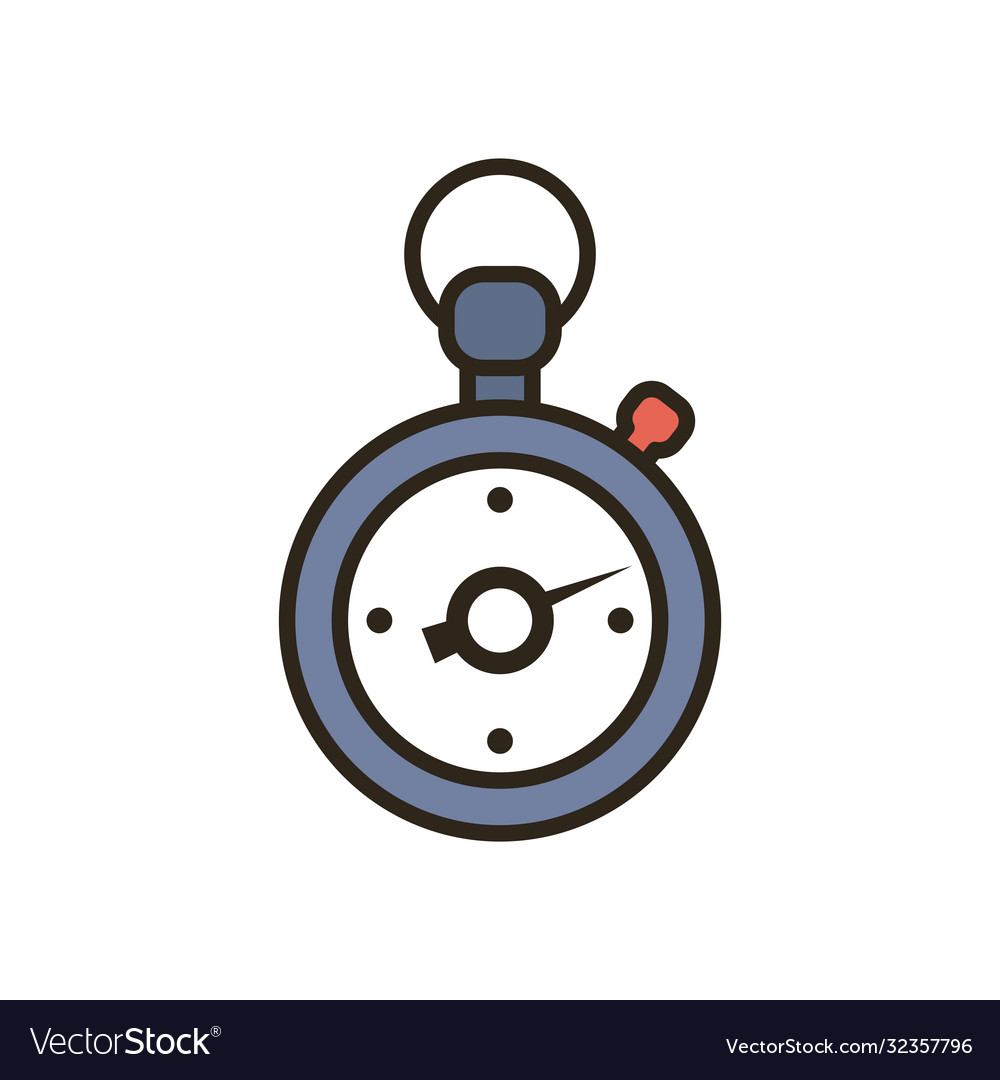 Chronometer line and fill style icon design