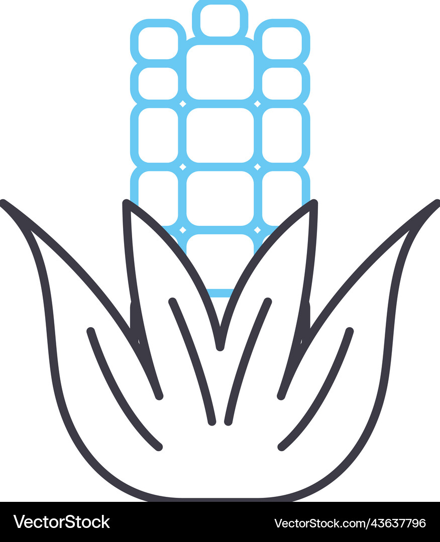 Corn line icon outline symbol Royalty Free Vector Image