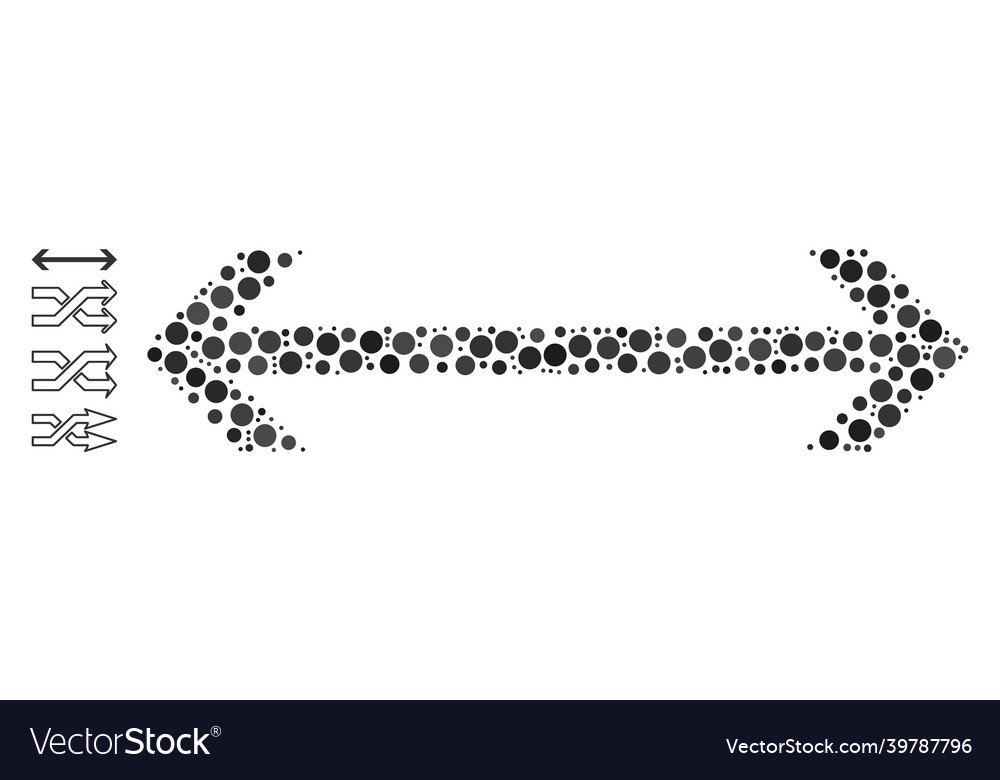 Dotted horizontal flip composition of rounded dots