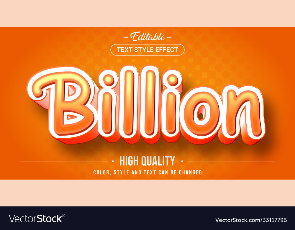Editable text style effect - billion theme