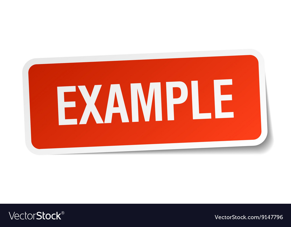 Example red square sticker isolated on white