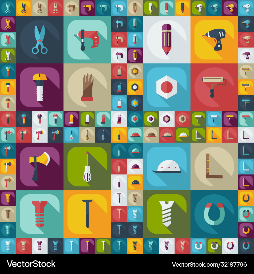 Flat concept set modern design with shadow Vector Image