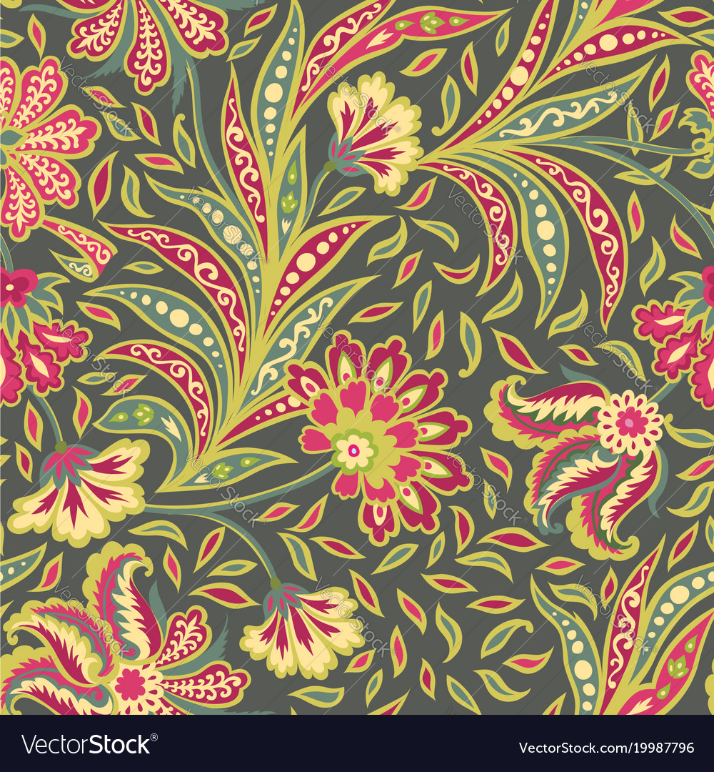 Floral seamless pattern flourish oriental ethnic