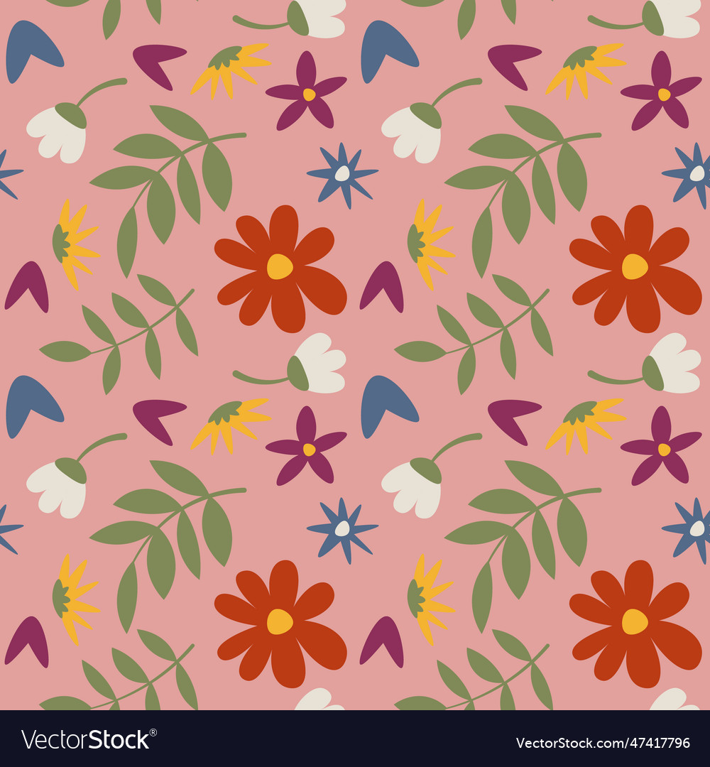 Floral shape seamless pattern