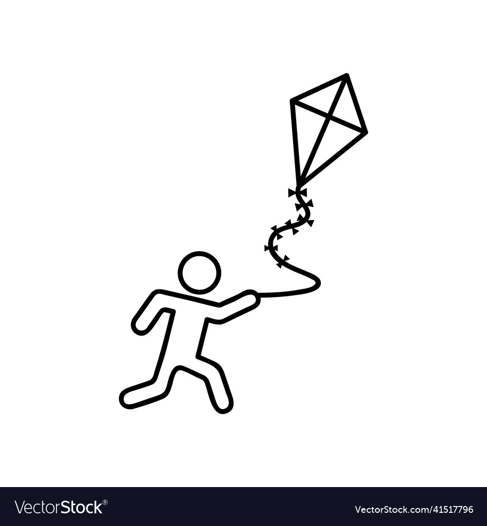 Flying kite man icon element of with random vector image Flying kite man icon element of with random
