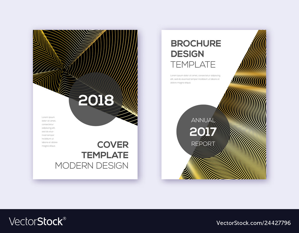 Gold Abstrakte Abdeckung Vorlage Set