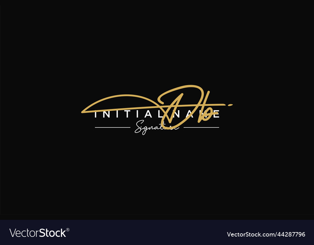 Initial db signature logo template hand drawn