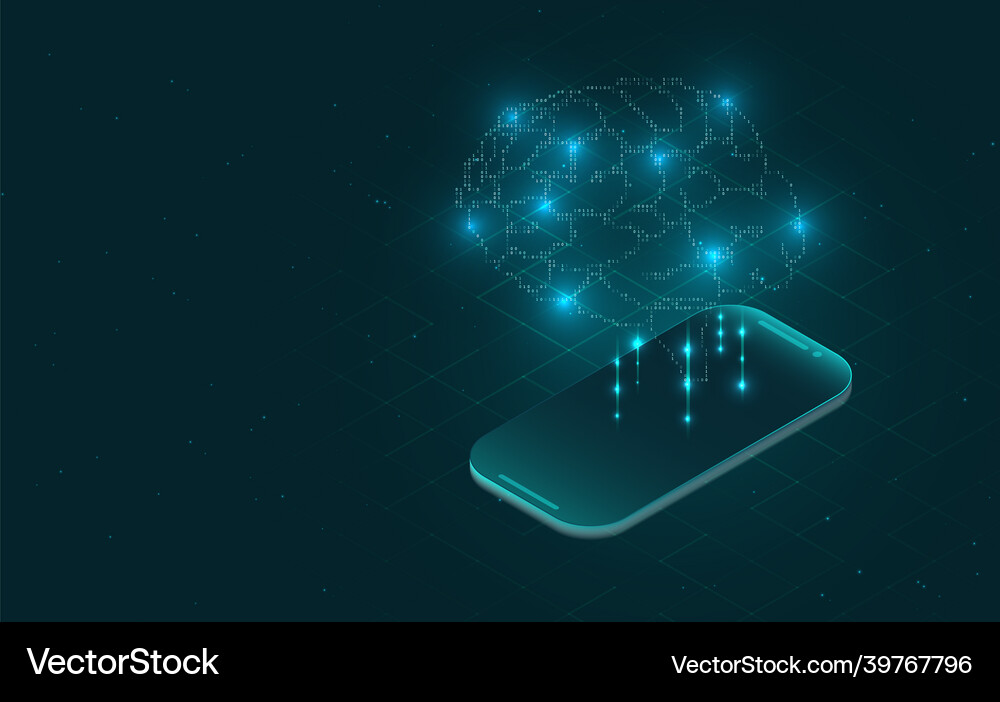 Isometric artificial intelligence Royalty Free Vector Image
