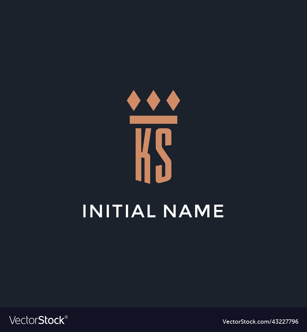 Ks Logo Initial mit Säule Icon Design Luxus