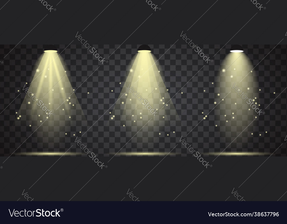 Light effect shining lamp golden bright flashes Vector Image