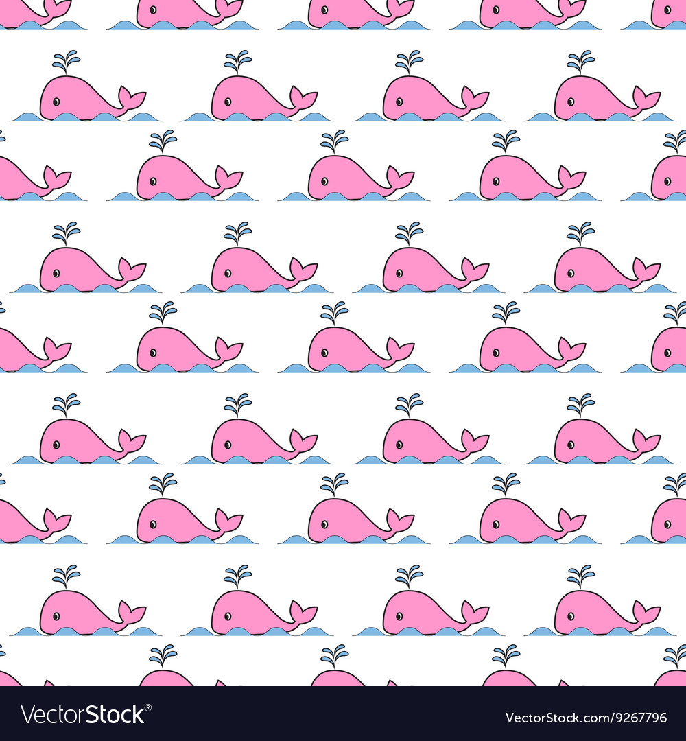 Seamless pattern with whales