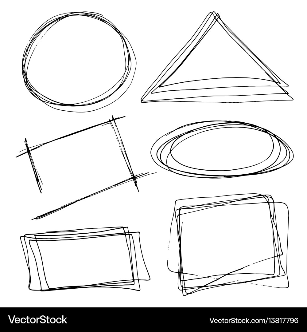 Set hand drawn frames Royalty Free Vector Image