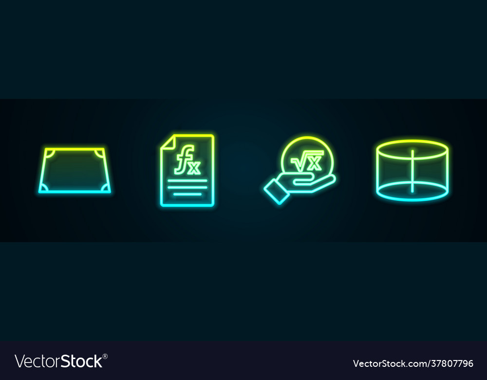 Set line acute trapezoid shape function vector image Set line acute trapezoid shape function