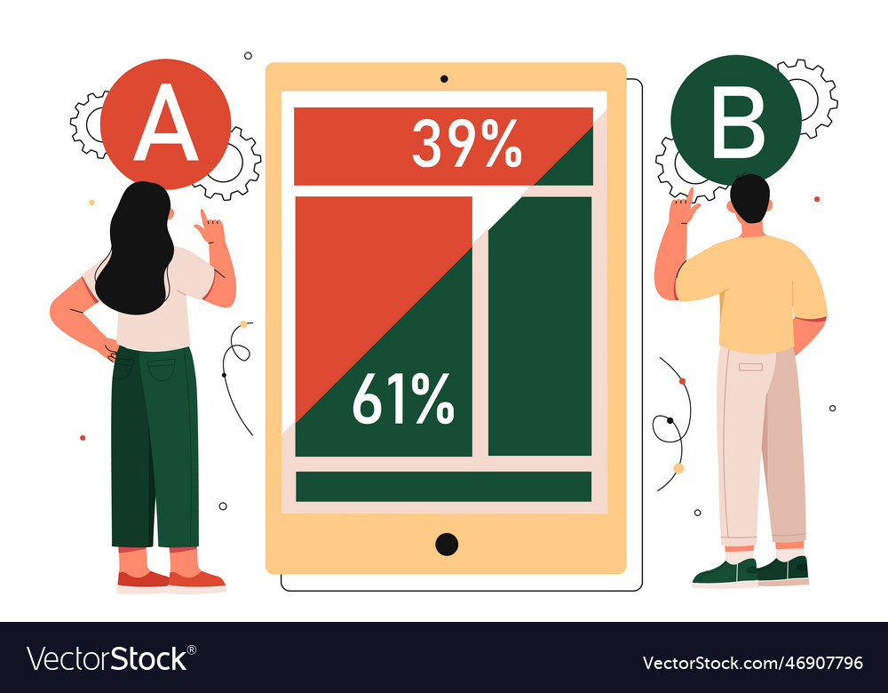 Split testing concept Vector Image Split testing concept