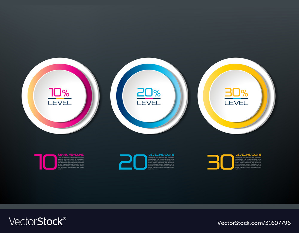 Three steps connected element banner template