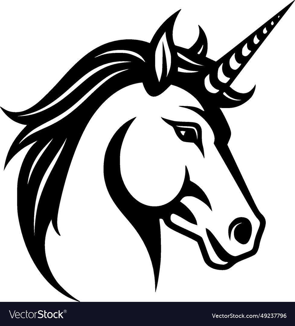 Unicorn - minimalist and flat logo