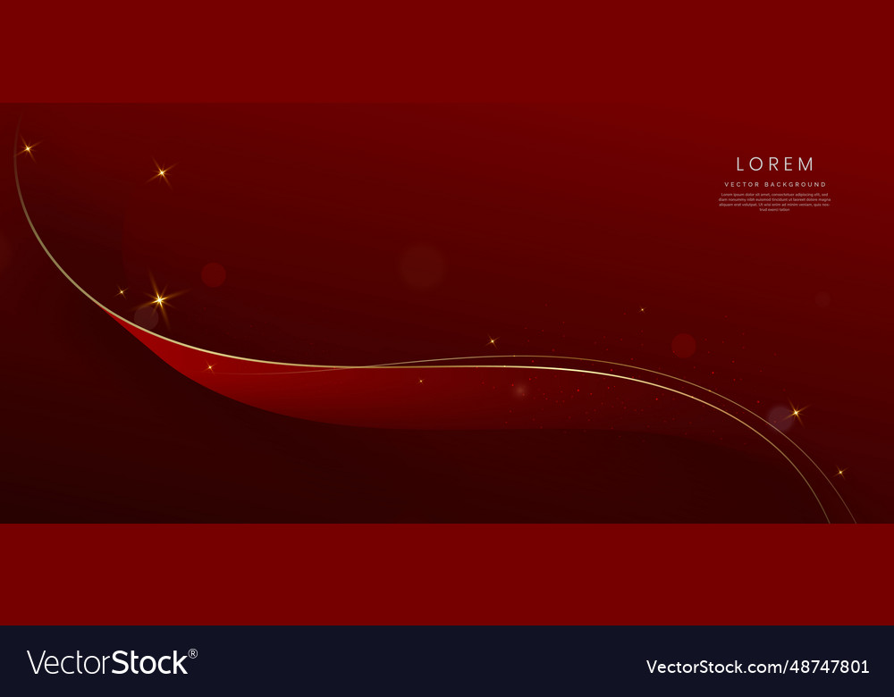 Abstract curved red shape on background