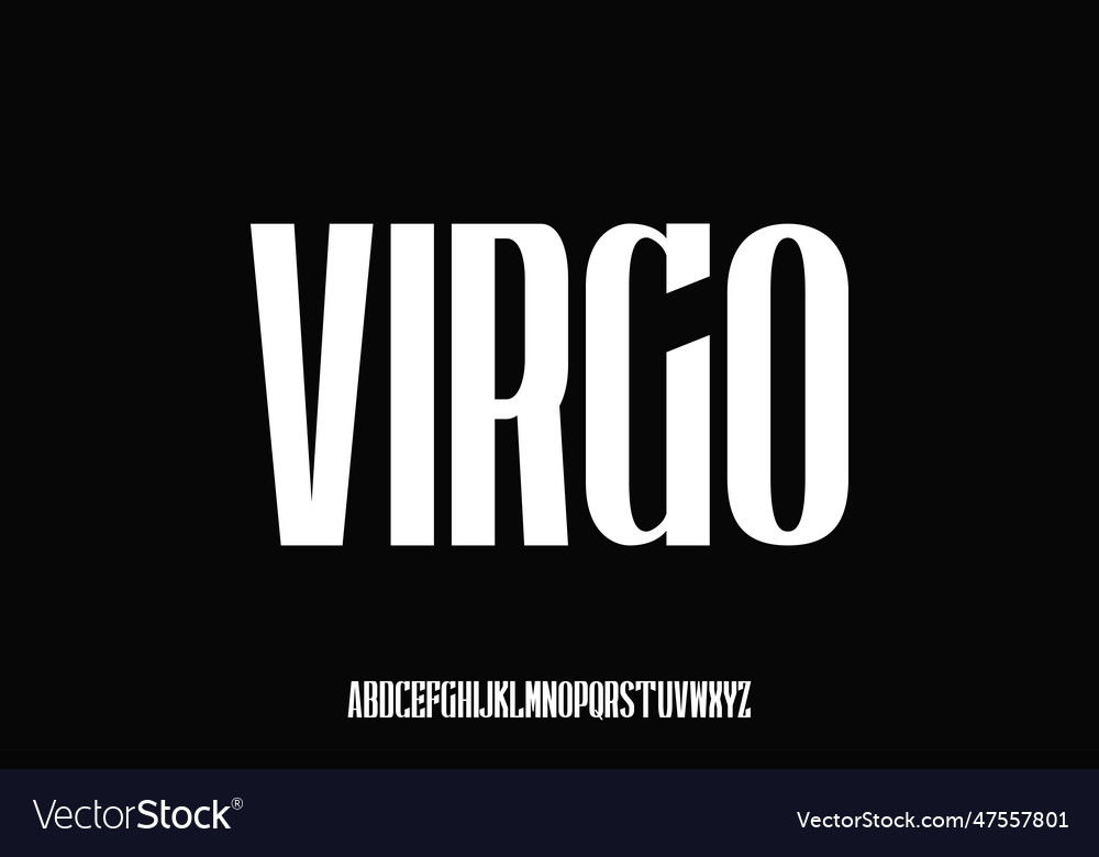 Condensed display font design suitable vector image Condensed display font design suitable