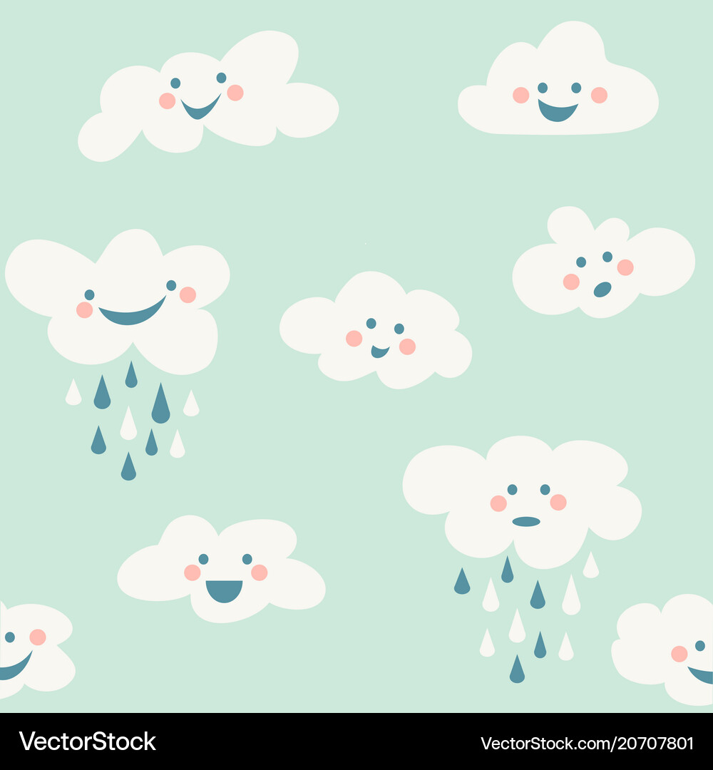 Cute baby cloud pattern seamless Royalty Free Vector Image