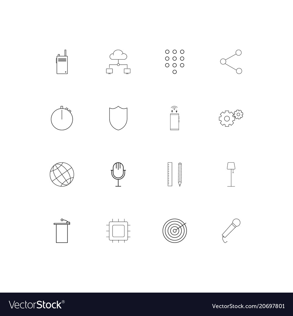 Devices simple linear icons set outlined