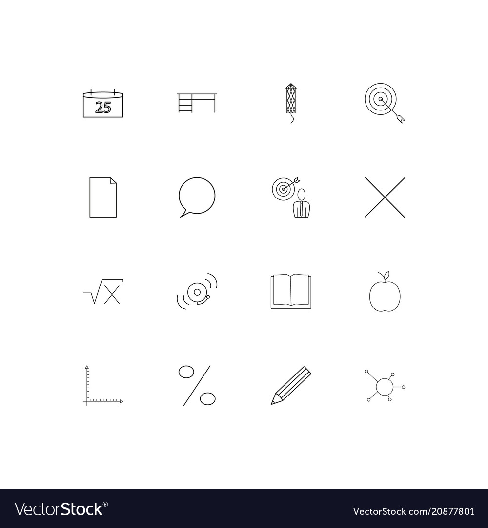 Education and science linear thin icons set