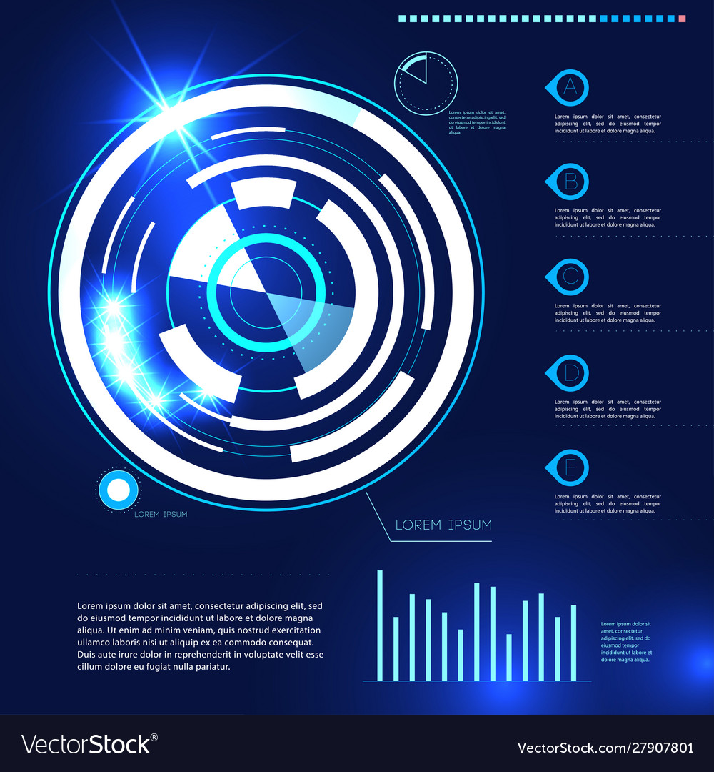 Futuristic user interface design elements target vector image Futuristic user interface design elements target