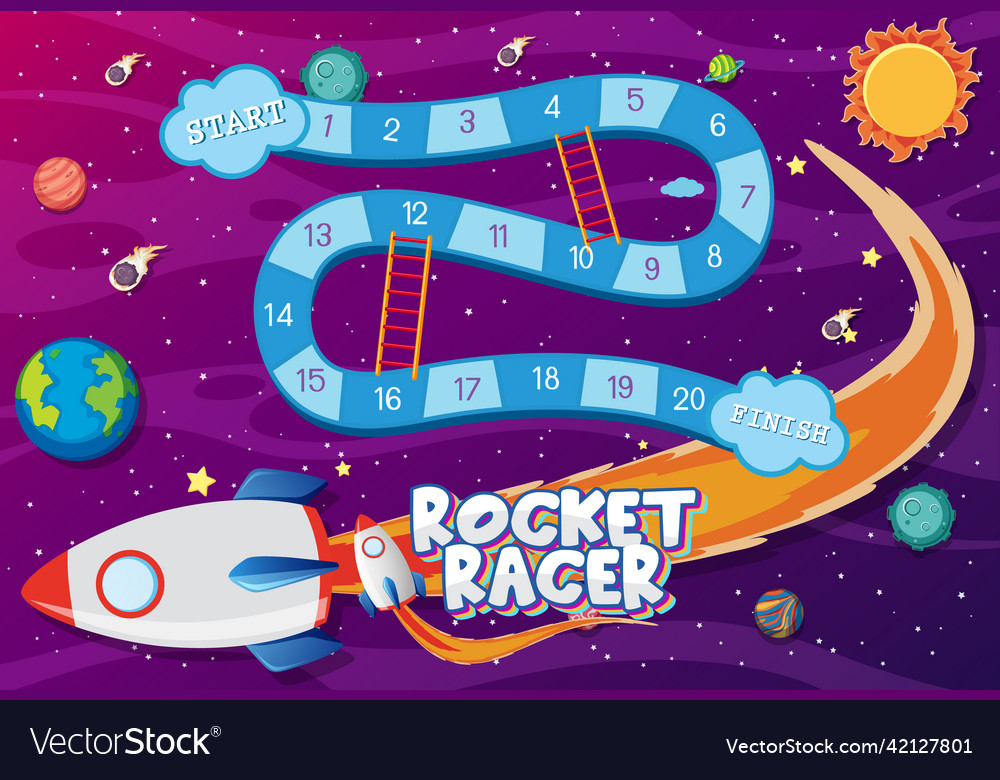 Game template with space theme background Vector Image Game template with space theme background