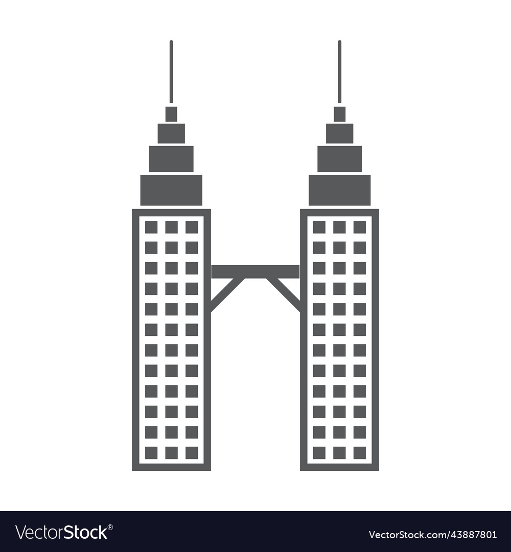 Malaysia building icon design Royalty Free Vector Image