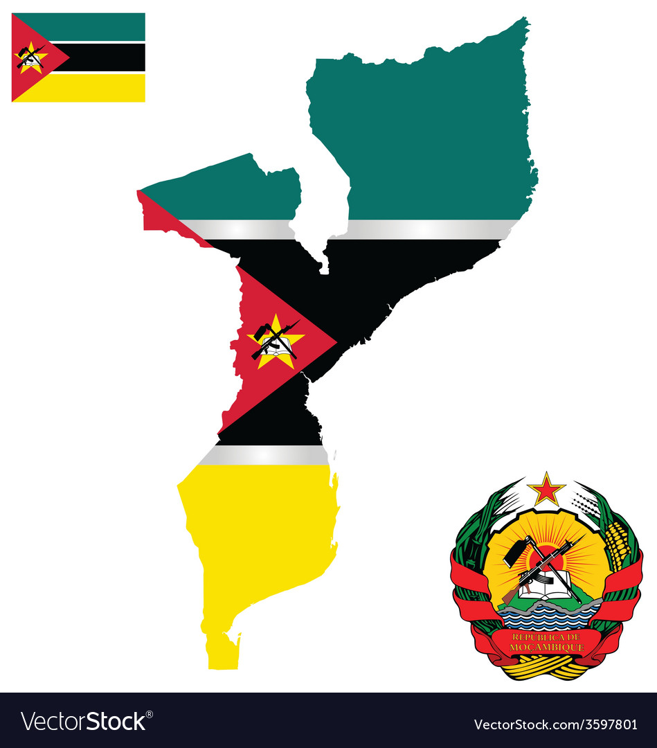Mozambique Flag and Coat of Arms