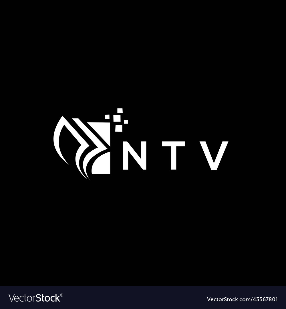 Ntv credit repair accounting logo design on black Vector Image