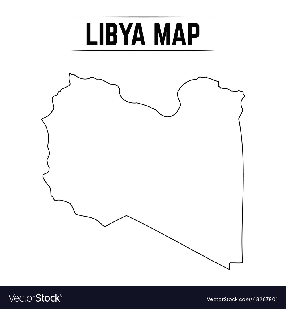 Outline simple map of libya