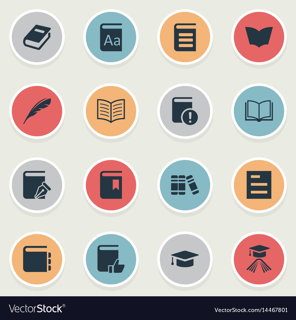 Set of simple reading icons