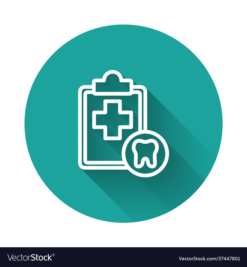 White line clipboard with dental card or patient