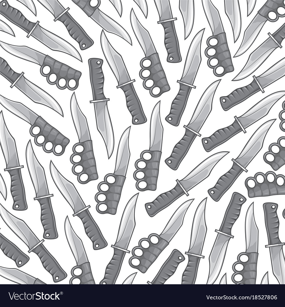 Background pattern with military knives Royalty Free Vector