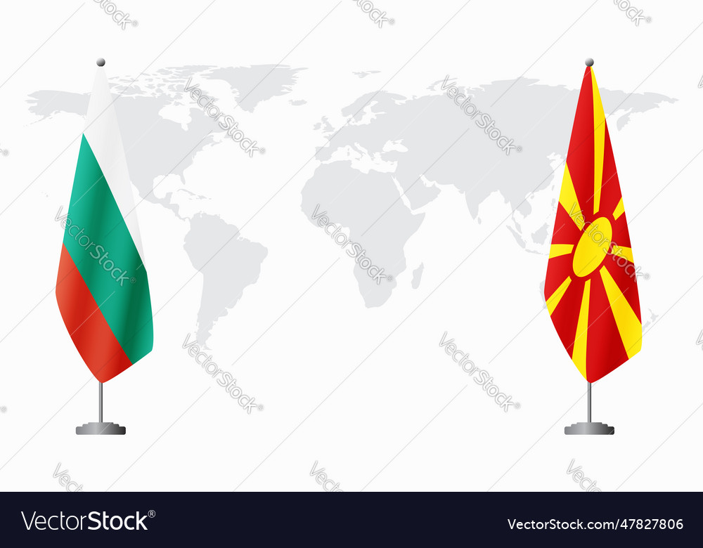 Bulgaria and northern macedonia flags